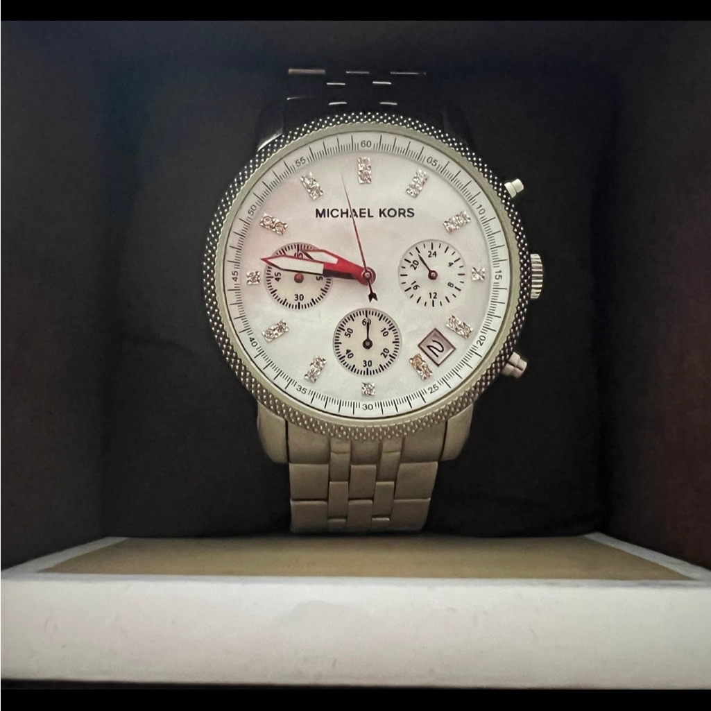 Michael Kors Mk5020 Chronograph Mother Of Pearl Dial Ladies Watch
